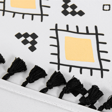 Etnisk boho gardin med kvaster