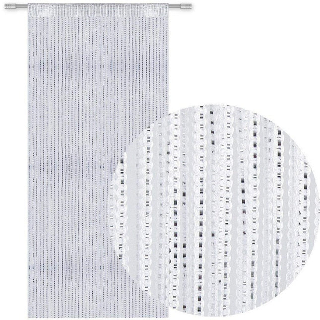 Transparent gardin med vævede striber