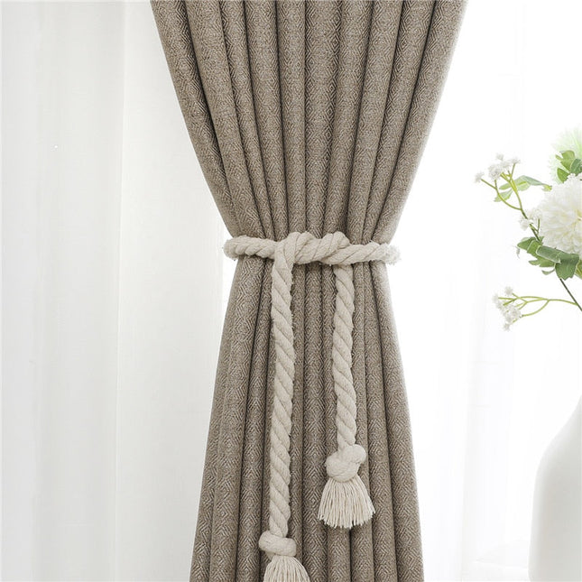 Mørk beige mørklægningsgardin til stuen