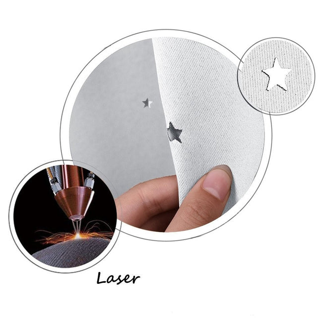 Mørklægningsgardin med stjerner til børneværelse