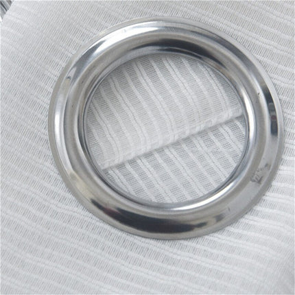 Hvidt transparent gardin med stribet tekstur