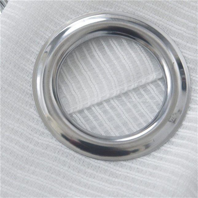 Hvidt transparent gardin med stribet tekstur