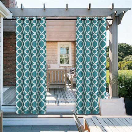 Gråt udendørs gardin med marokkansk mønster