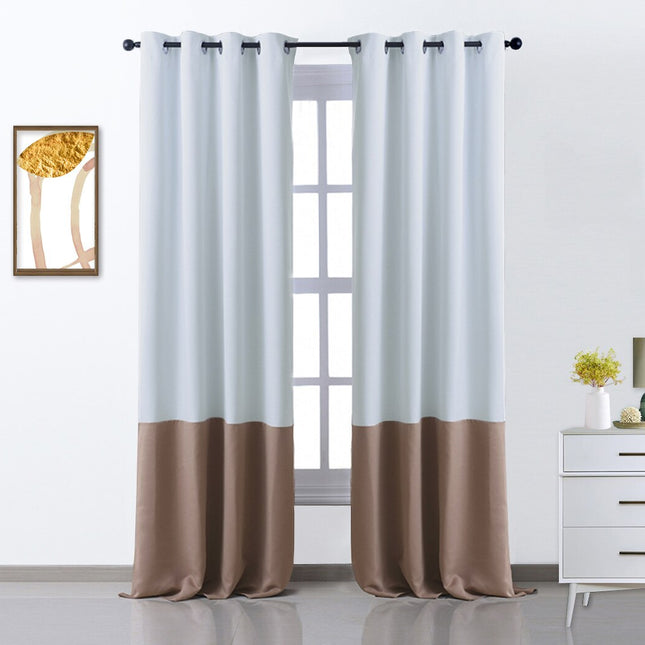 Tofarvet mørklægningsgardin med moderne design