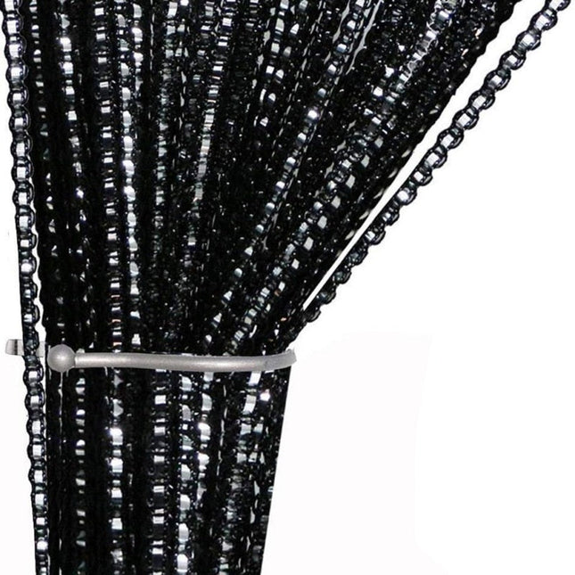 Transparent gardin med vævede striber