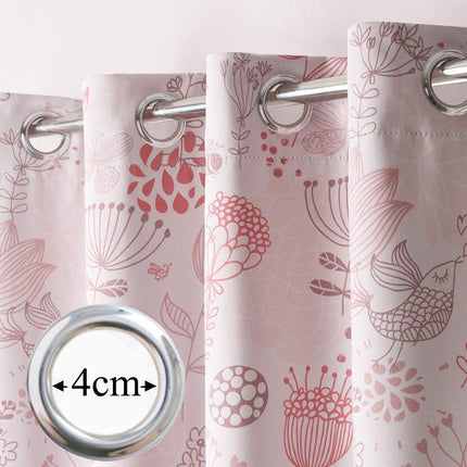 Gardin med stiliseret blomstermotiv