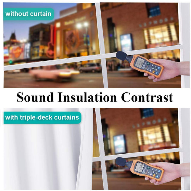 Termisk og lydisolerende mørklægningsgardin