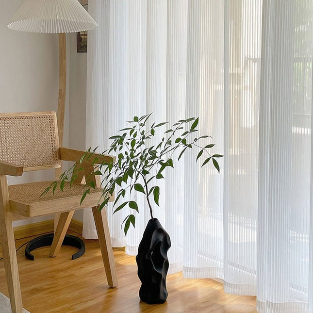 Elegant plisseret transparent gardin