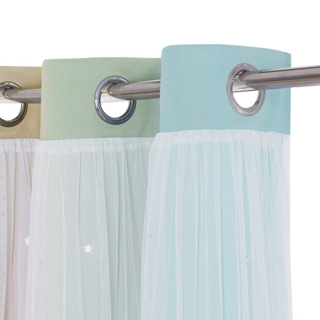 Dobbelt mørklægningsgardin med stjerneprint