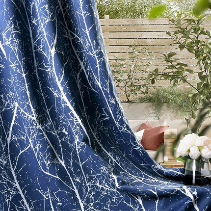 Udendørs gardin med abstrakt træmønster