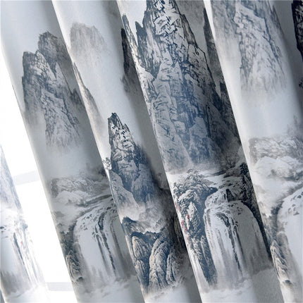 Gardin med asiatisk inspireret landskabsmotiv