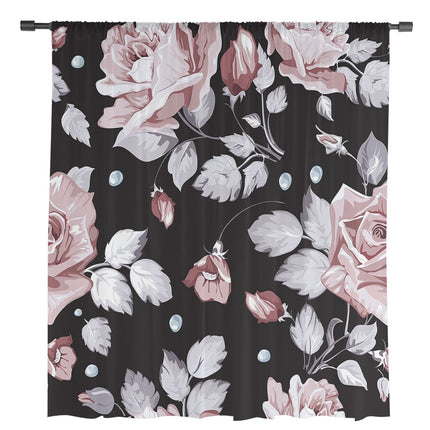 Transparent gardin med store roser