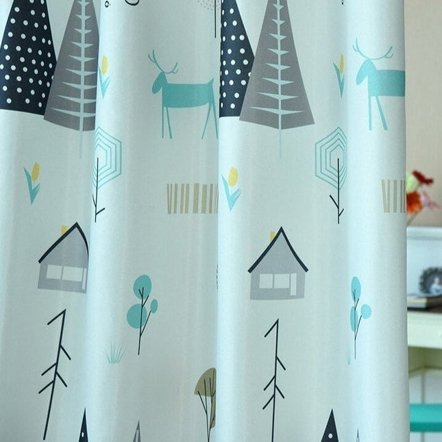 Mørklægningsgardin til børneværelse med skovdyr