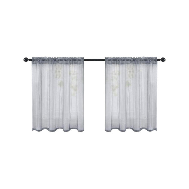 Kort og let køkkengardin i voile