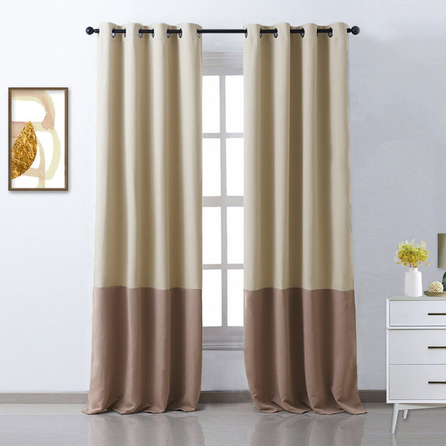 Tofarvet mørklægningsgardin med moderne design