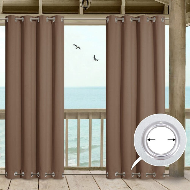 Moderne udendørs gardin med ringe