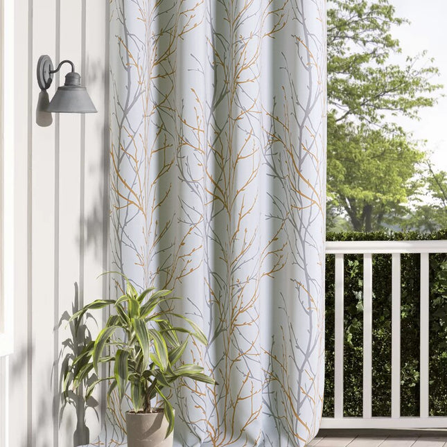 Udendørs gardin med moderne grenmønster