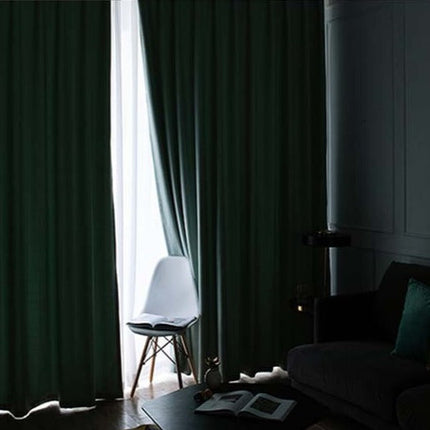 Ensfarvet blåt mørklægningsgardin til soveværelse