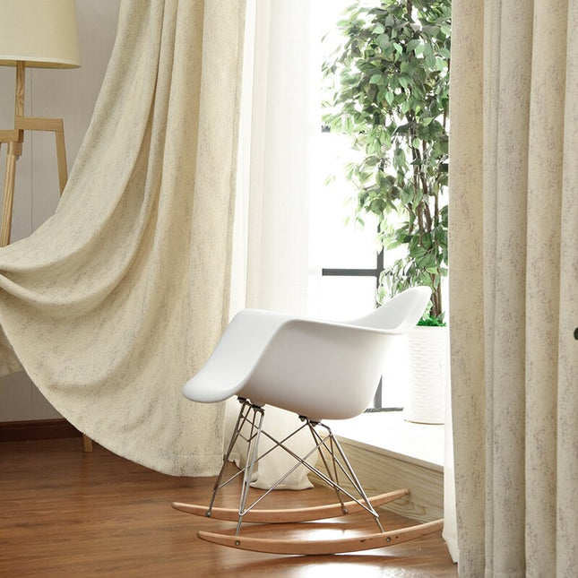 Råhvidt gardin med rustik tekstur