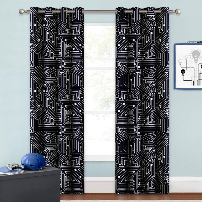 Gardin med printplade mønster