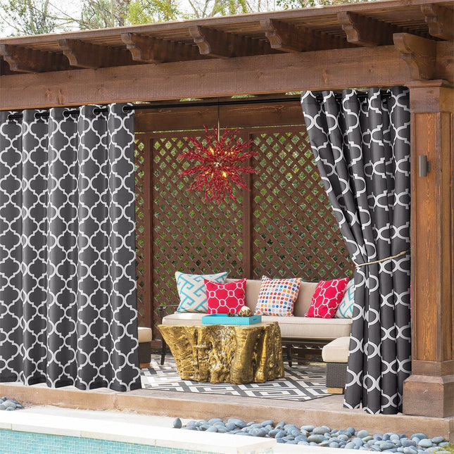 Vandtæt udendørs gardin med mønster