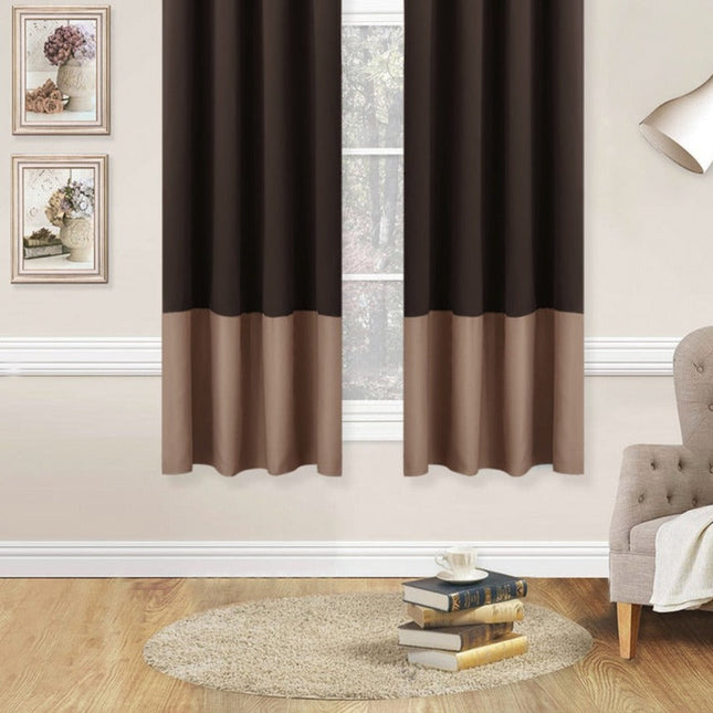 Tofarvet mørklægningsgardin med moderne design