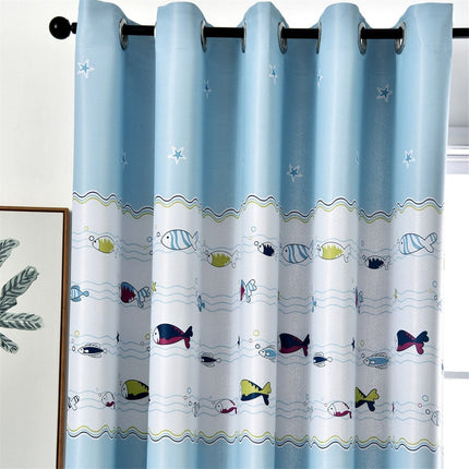 Børnegardin med fiskemotiv til piger