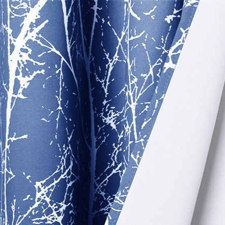 Udendørs gardin med abstrakt træmønster