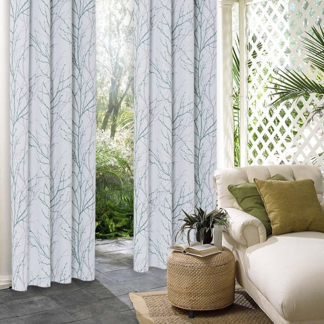 Udendørs gardin med moderne grenmønster