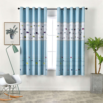 Børnegardin med fiskemotiv til piger