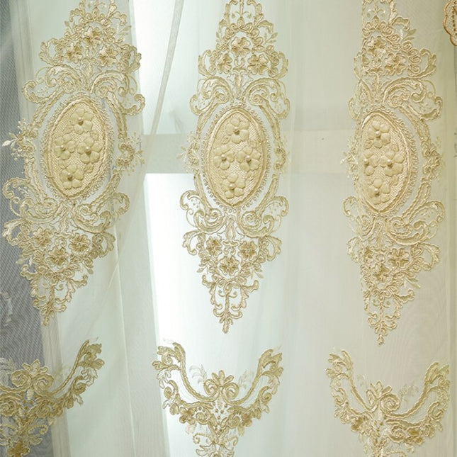 Luksuriøst broderet transparent gardin