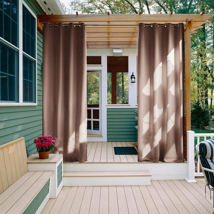 Brunt udendørs gardin med øjer