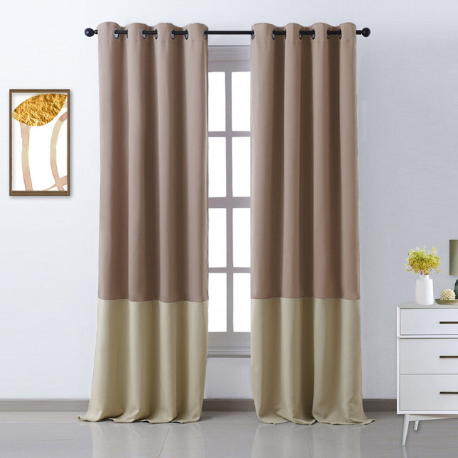 Tofarvet mørklægningsgardin med moderne design