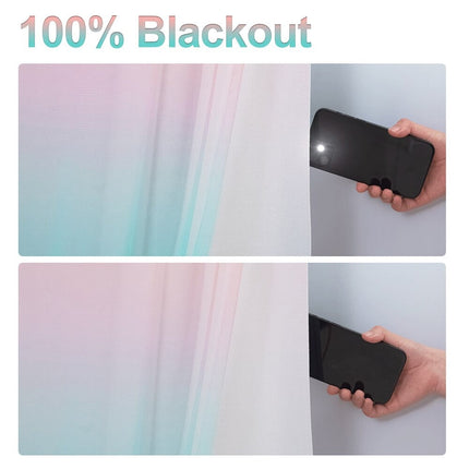 Mørklægningsgardin med lyserød og blå gradient