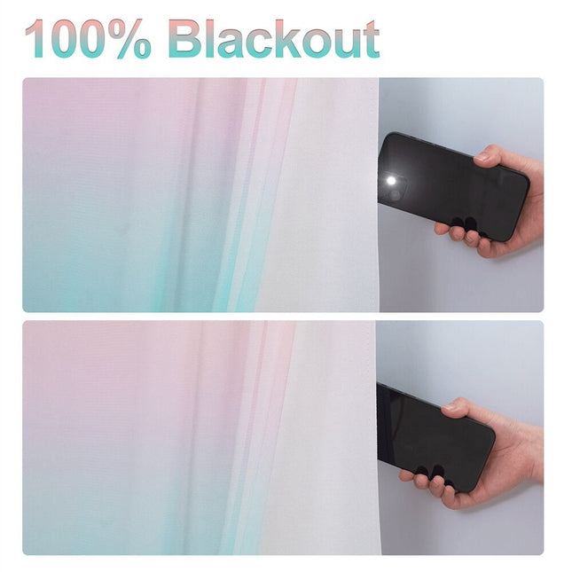 Mørklægningsgardin med lyserød og blå gradient