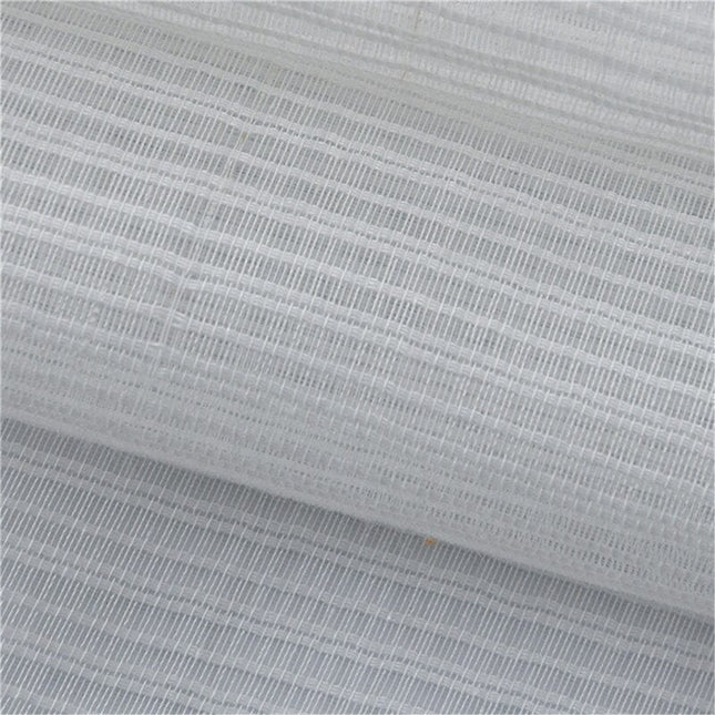 Hvidt transparent gardin med stribet tekstur