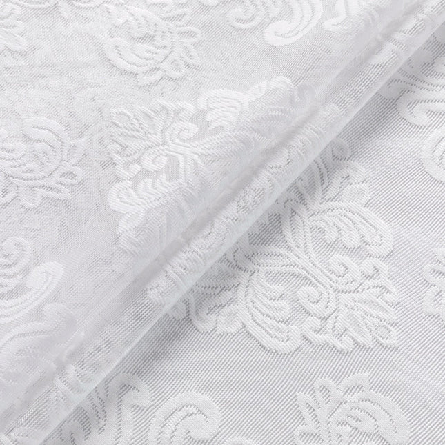 Gennemsigtigt gardin med damask mønster