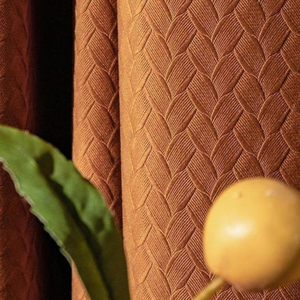 Mørklægningsgardin med flettet tekstur