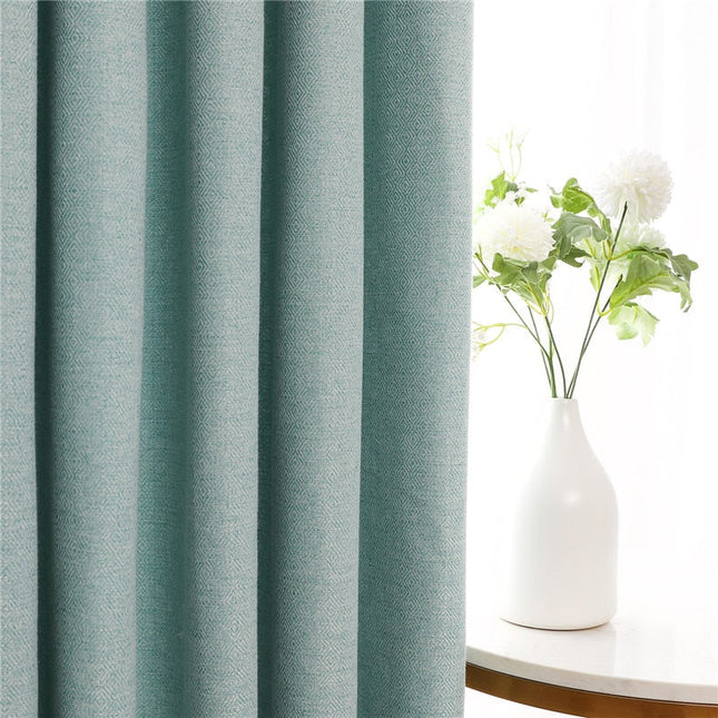 Turkis lysfiltrerende gardin til stue