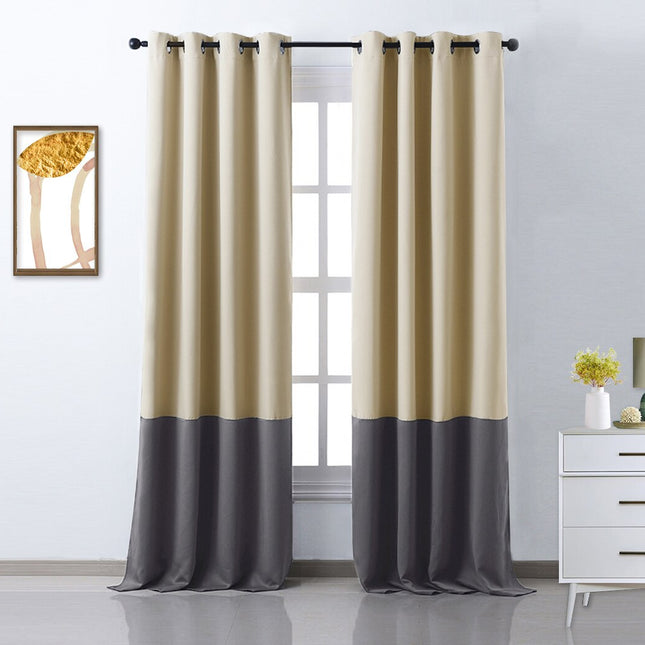 Tofarvet mørklægningsgardin med moderne design