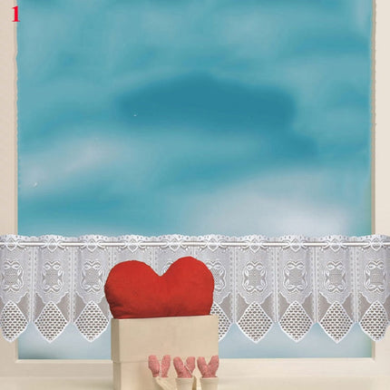 Køkkengardin i blonder med buekant