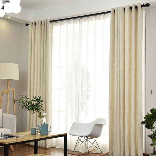 Råhvidt gardin med rustik tekstur