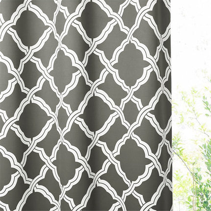 Gråt udendørs gardin med marokkansk mønster