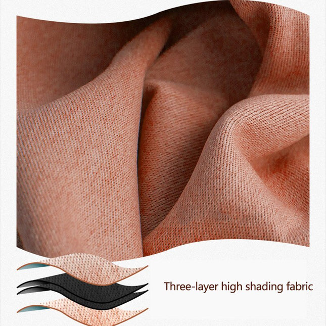 Ferskenfarvet gardin med smart velcrolukning