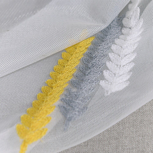 Moderne broderet gennemsigtigt gardin