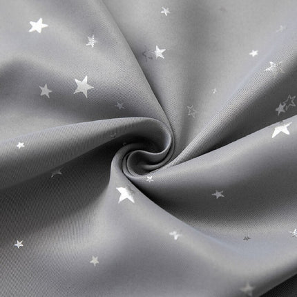 Gråt mørklægningsgardin med små stjerner