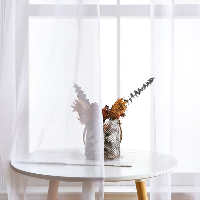 Elegant gennemsigtigt gardin med ringe