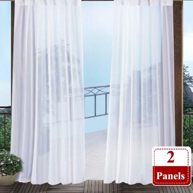 Let og gennemsigtigt udendørsgardin med øjer