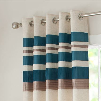 Moderne gardin med brune striber