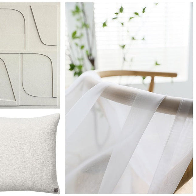 Klassisk hvidt gennemsigtigt gardin til stue